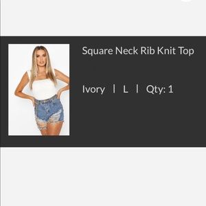 NEW Boohoo Square Neck Rib Knit Top!